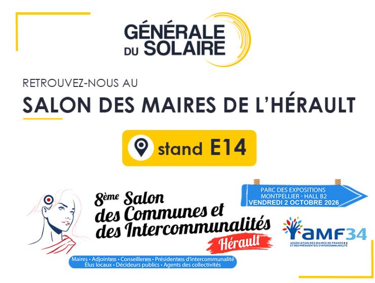 Salon des Maires de l'Hérault - L'équipe Générale du Solaire sera présente sur le stand E14